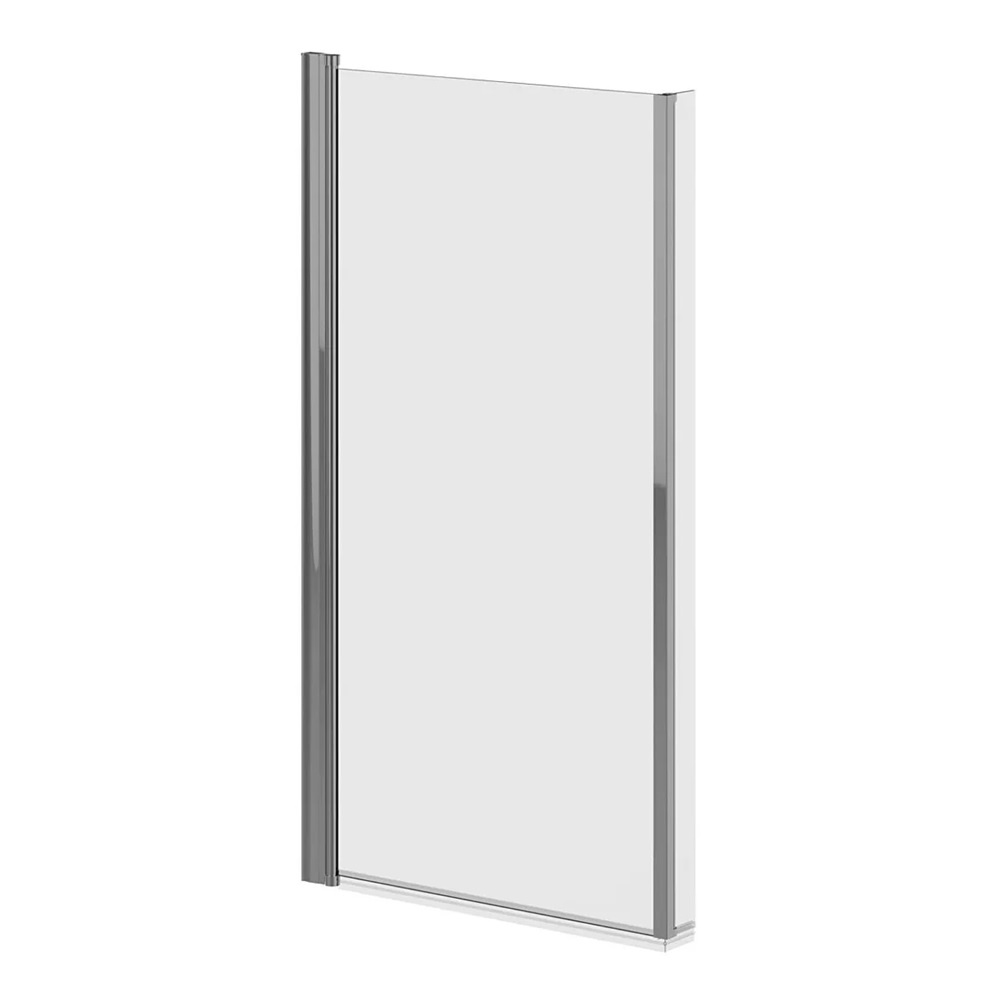 Product cut out image of Tissino Messina Chrome Pivoting 6mm Shower Bath Screen Left Hand without text TSI-108-LH-CP